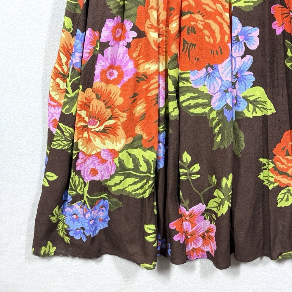 Anthropologie Dress Womens XS The Piper Bandeau Maxi Dress Brown Floral Cutout - Picture 7 of 12